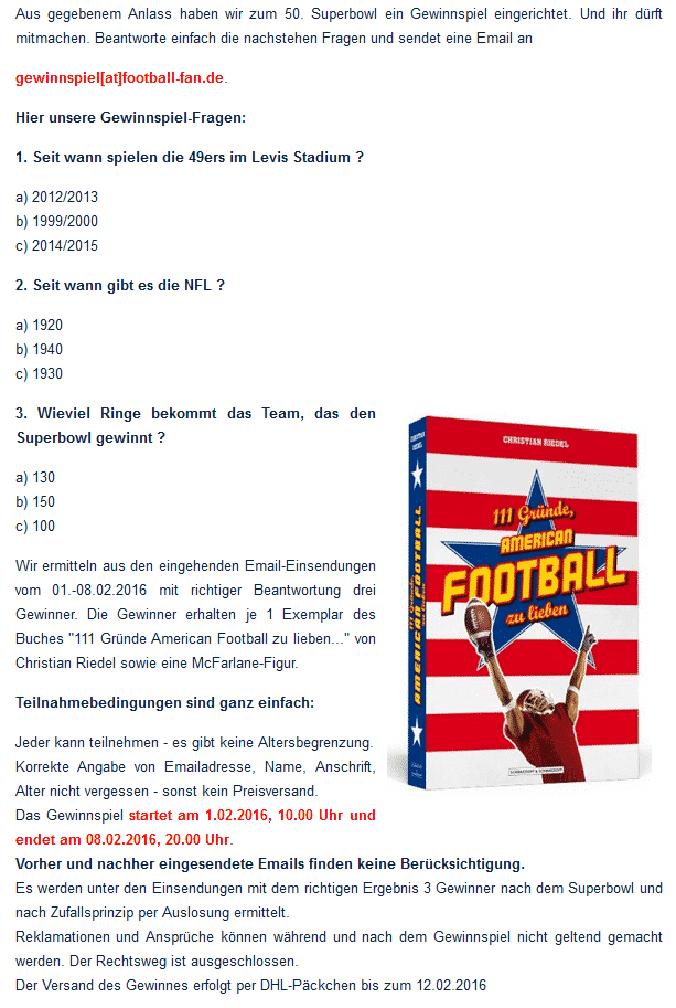 Football-Fan.de Gewinnspiel