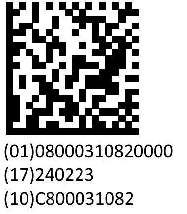 Barcode mit UDI in GS1-Datamatrix Barcode