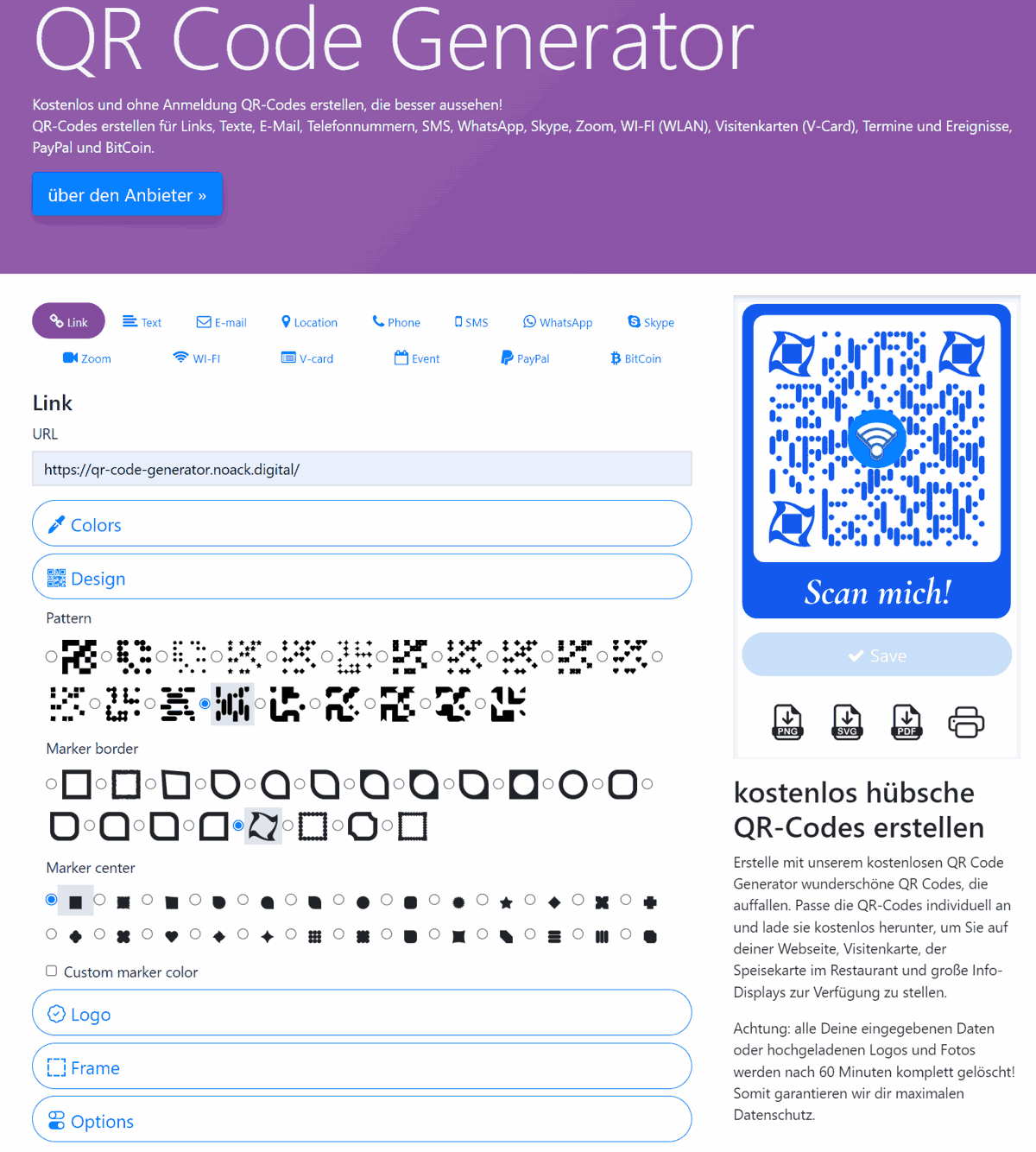 kostenloser QR Code Generator ohne Anmeldung