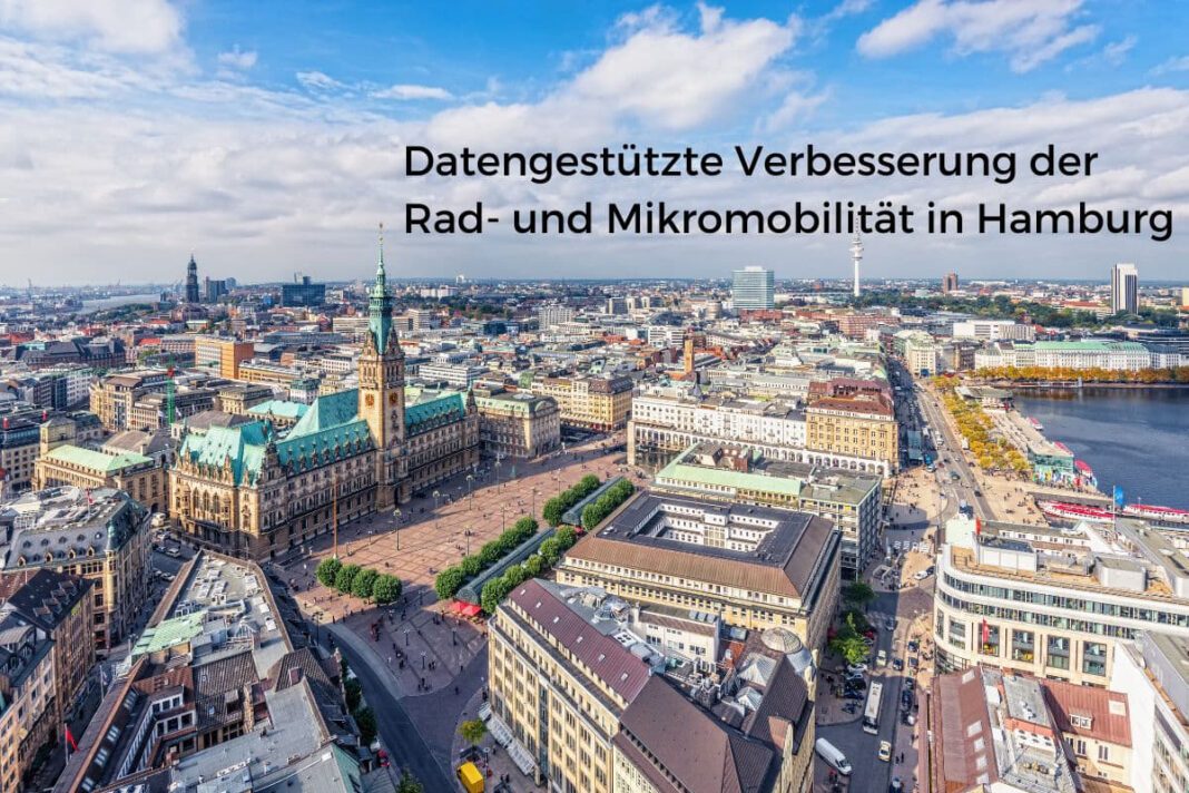 Eine Luftaufnahme der Stadt Hamburg gewinnt die Urban Data Challenge für „MoveAI“ der Universität Bremen.