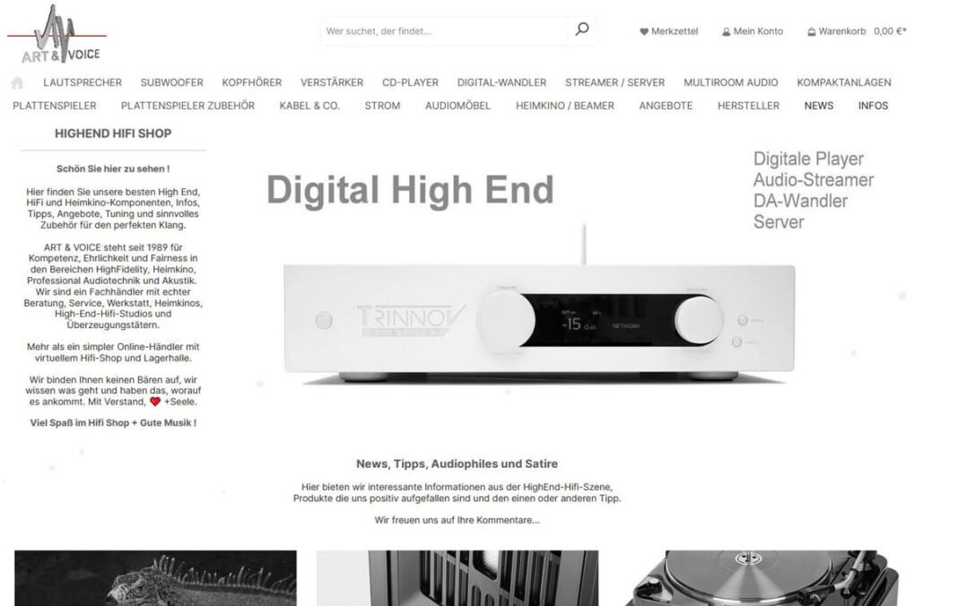 Die hochwertige digitale High-End-Online-Shop-Website.