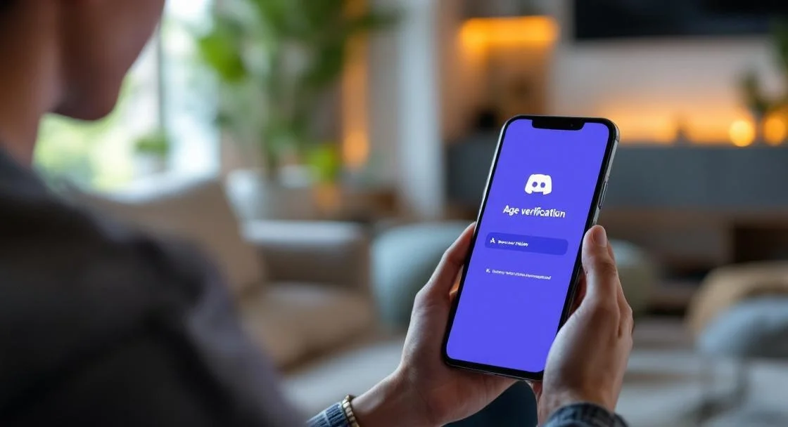 Discord Altersverifikation: Smartphone zeigt Altersnachweis-Dialog