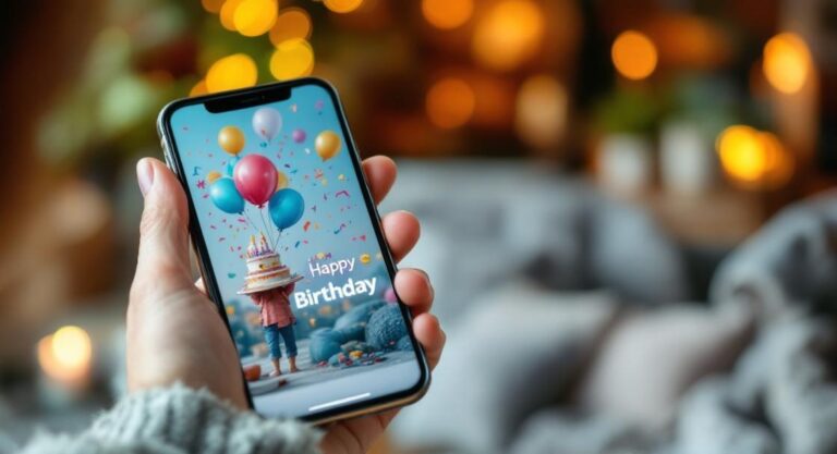 Geburtstagswünsche WhatsApp – Smartphone mit Geburtstagsgruß