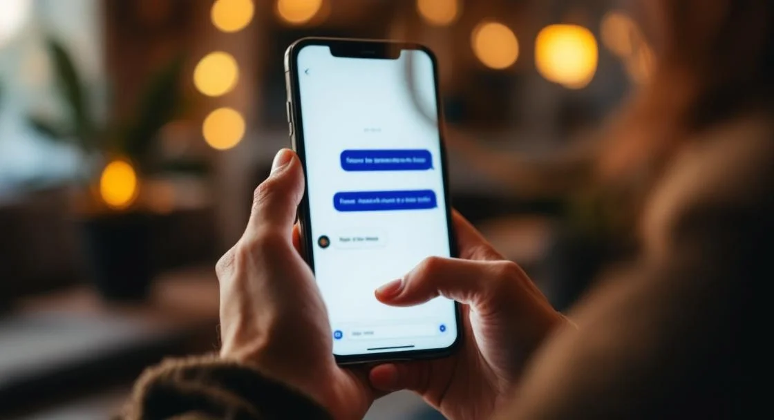 KI-Chatbot Gespräch auf dem Smartphone