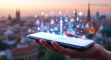 MWC 2026 Highlights: Modernes Smartphone mit holografischen App-Icons auf dem Mobile World Congress in Barcelona