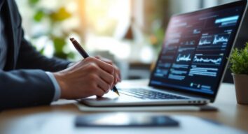 PDF digital signieren – elektronische Unterschrift auf Laptop-Bildschirm