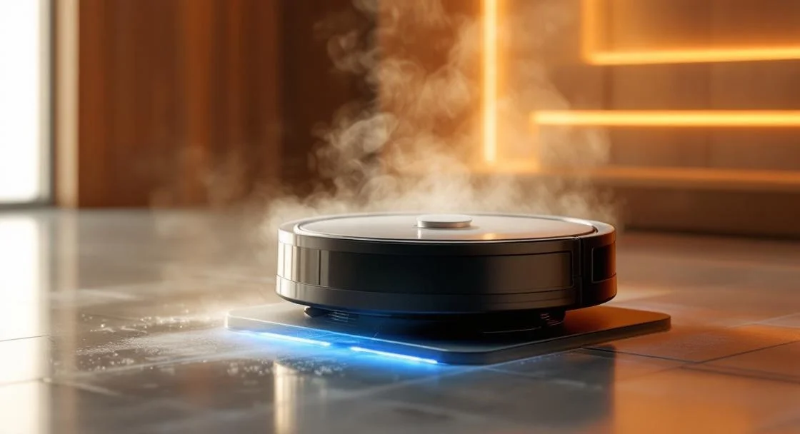 Saugroboter Basisstation mit Heisswasser-Reinigung