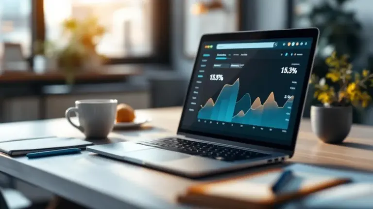 Suchhelden Suchmaschinenoptimierung – Laptop mit SEO-Analytics auf modernem Schreibtisch