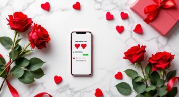 Valentinstag Grüße WhatsApp – Rosen, Smartphone und Liebesbotschaft