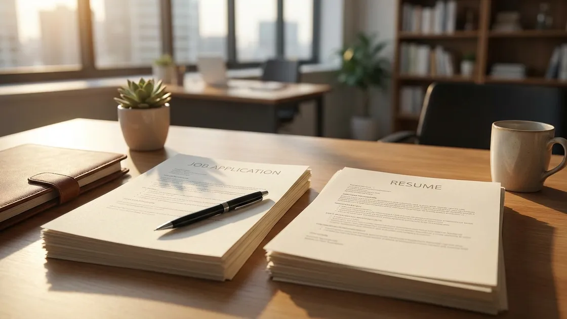 Bewerbungsunterlagen auf dem Schreibtisch zum Thema Arbeitsmarkt