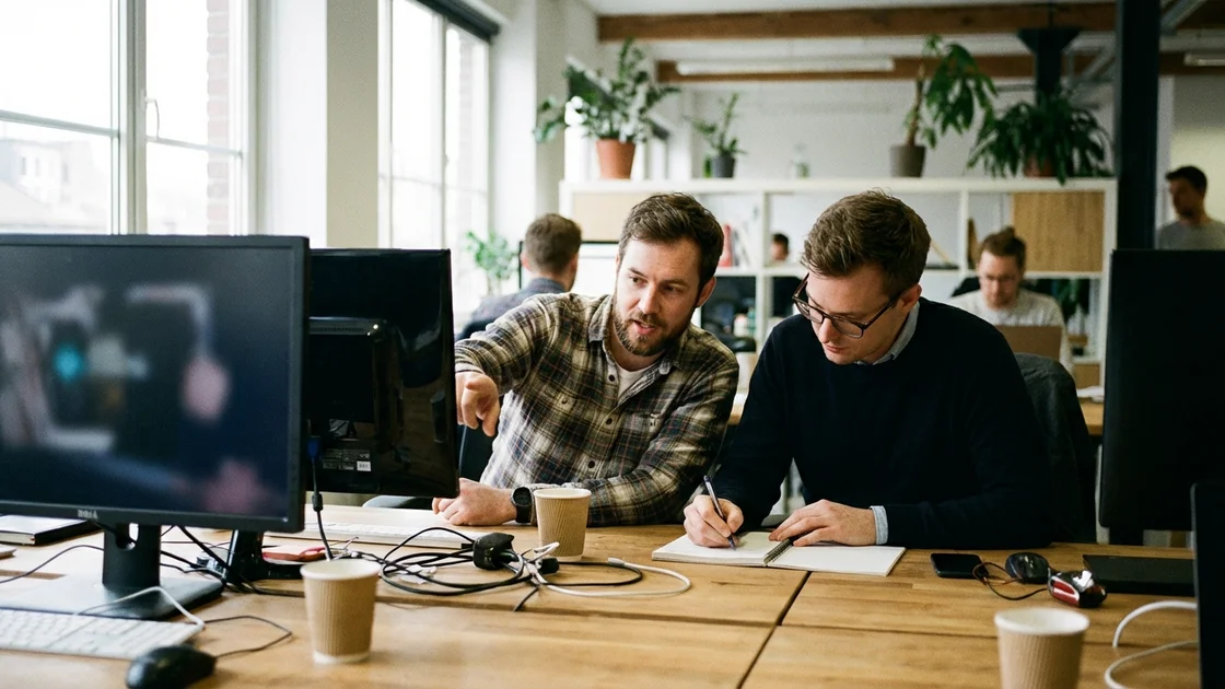 Claude Code Agent Teams – zwei Entwickelnde arbeiten zusammen an einer Aufgabe