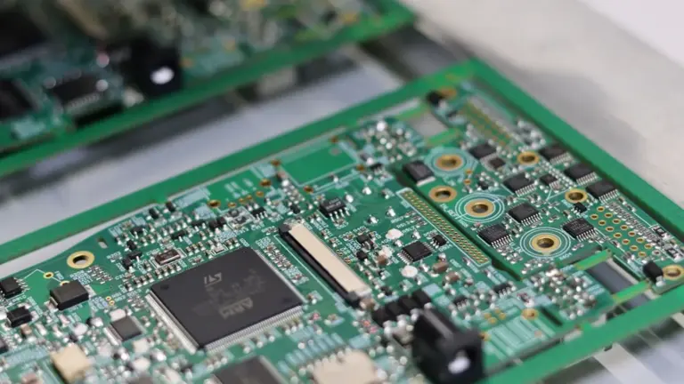 Bestückte Leiterplatte aus der Elektronikfertigung von DOMMEL