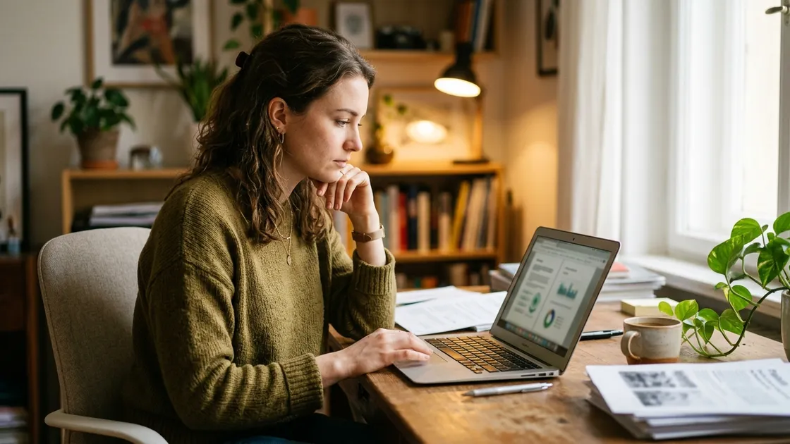 EU AI Act Verbraucher: Person überprüft Dokumente am Laptop