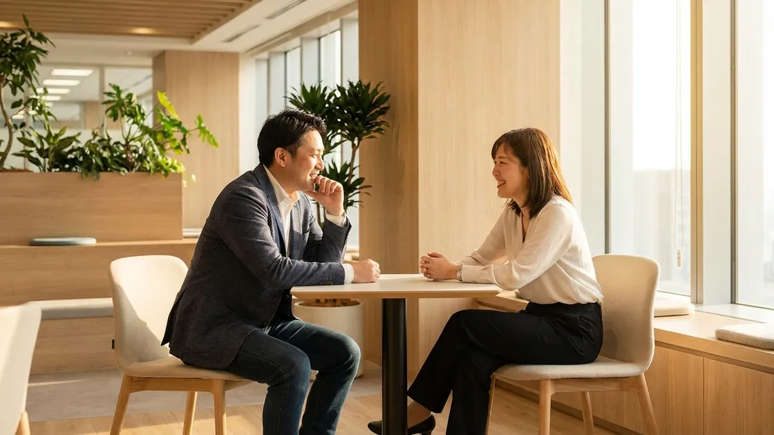 Führungskraft spricht unterstützend mit Mitarbeitendem zur Burnout-Prävention