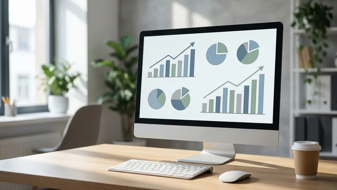 Robo Advisor Portfolio Anlage – Wachstumscharts auf Monitor