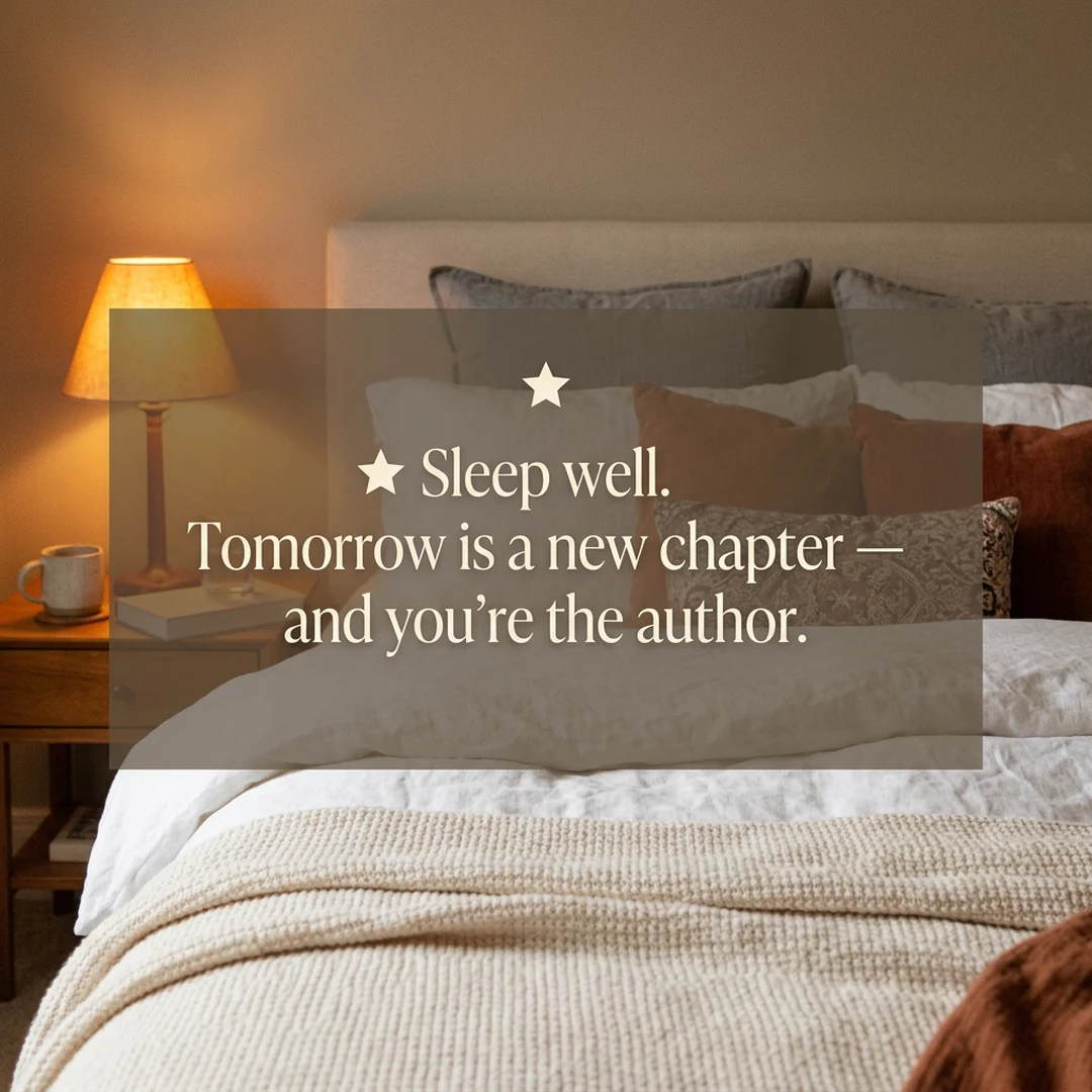 ⭐ Sleep well. Tomorrow is a new chapter — and you're the author.