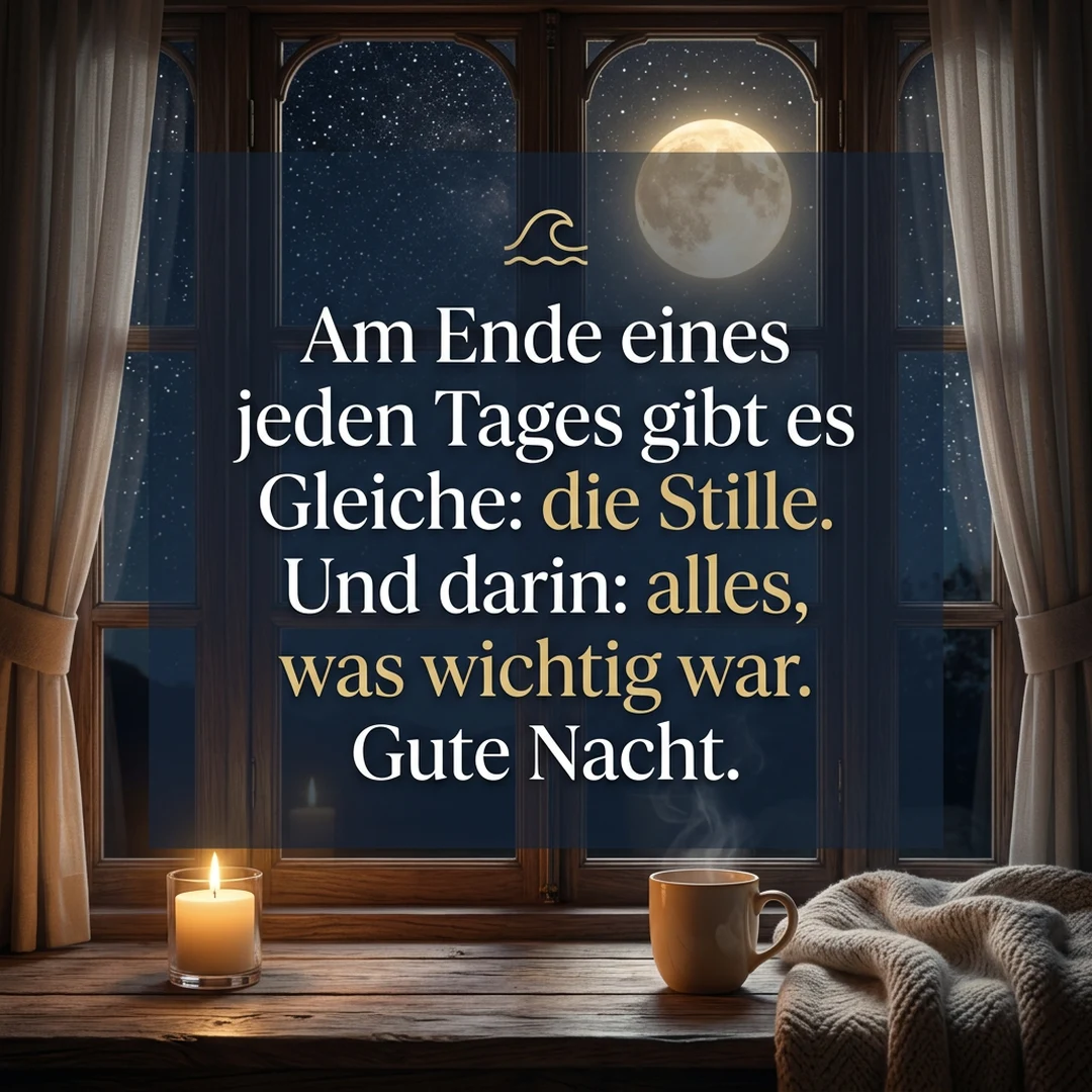🌊 Am Ende eines jeden Tages gibt es das Gleiche: die Stille. Und darin: alles, was wichtig war. Gute Nacht.