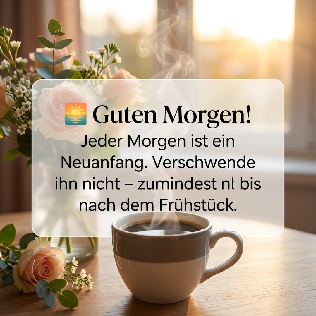 🌅 Good morning! Every morning is a fresh start. Don't waste it — at least not until after breakfast.