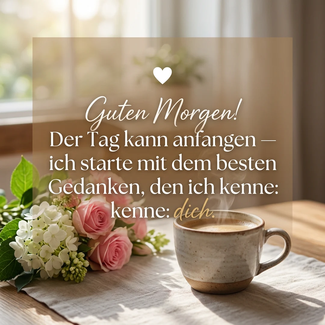 ❤️ Guten Morgen! Der Tag kann anfangen — ich starte mit dem besten Gedanken, den ich kenne: dich.