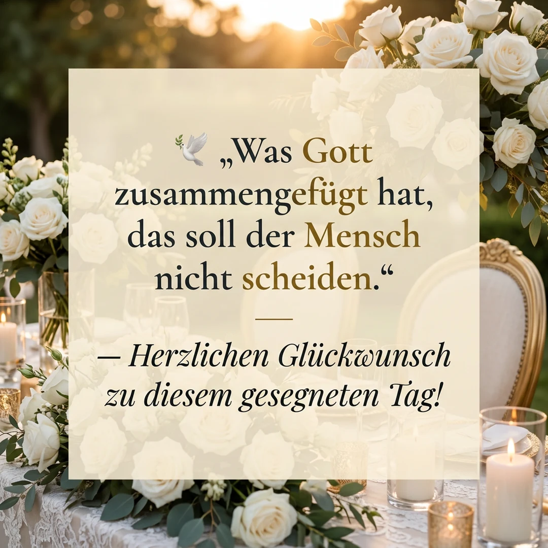 🕊️ „Was Gott zusammengefügt hat, das soll der Mensch nicht scheiden.