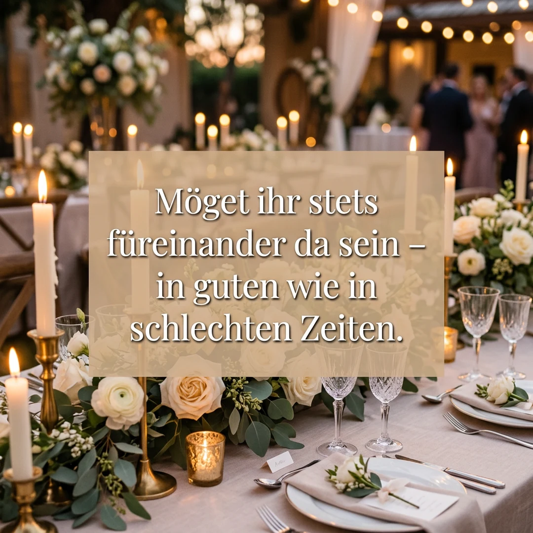 Möget ihr stets füreinander da sein – in guten wie in schlechten Zeiten.