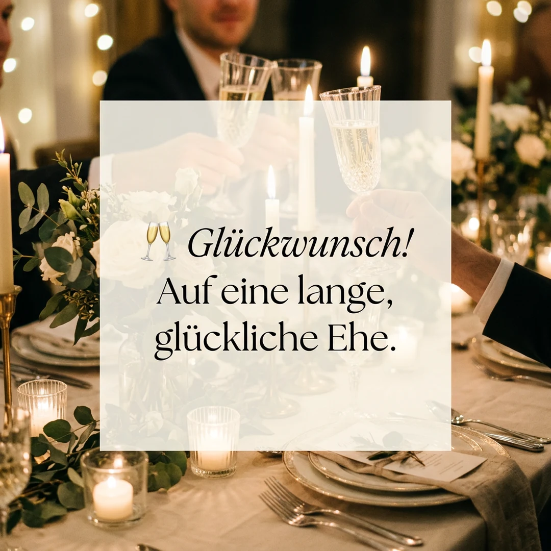 🥂 Glückwunsch! Auf eine lange, glückliche Ehe.