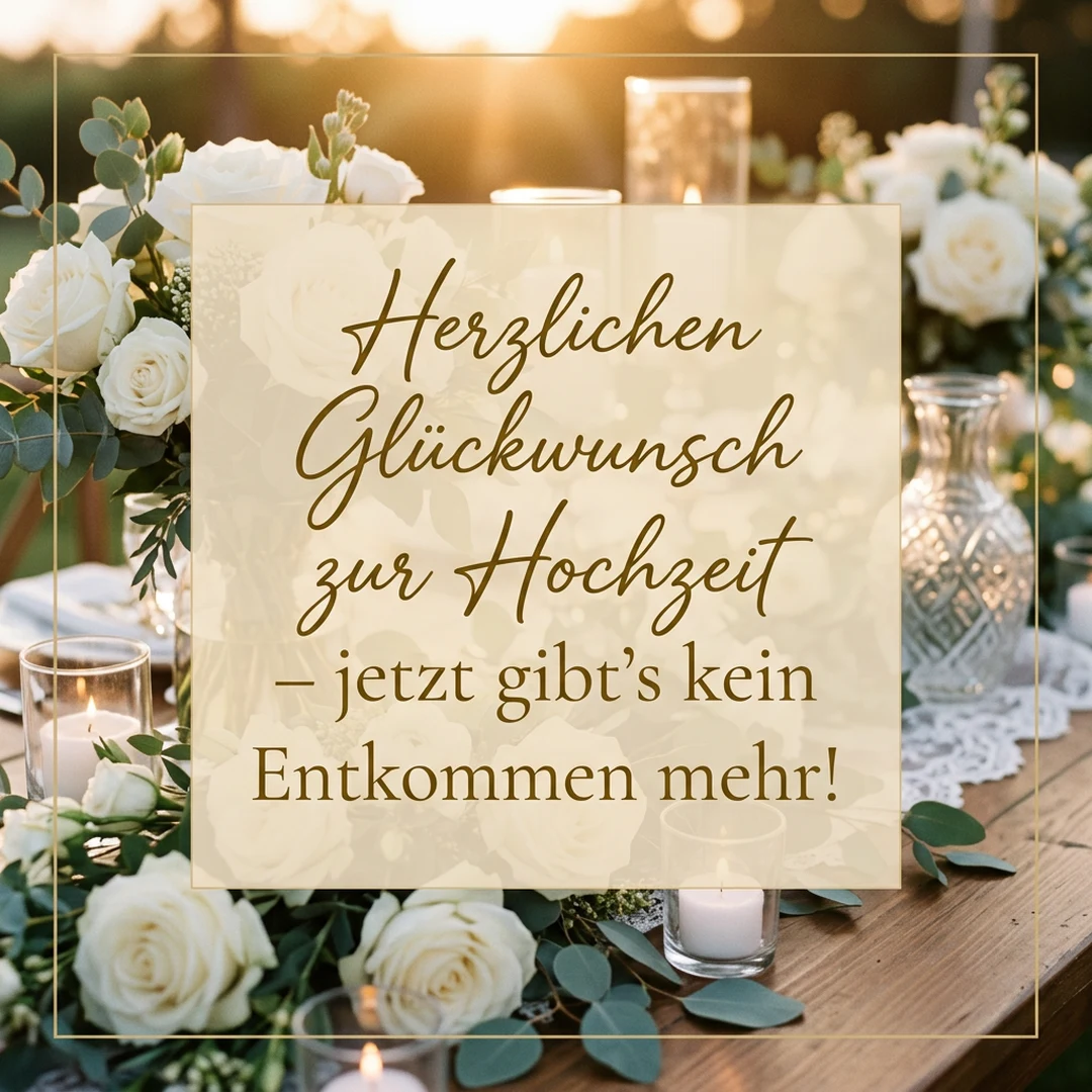 Herzlichen Glückwunsch zur Hochzeit – jetzt gibt's kein Entkommen mehr!
