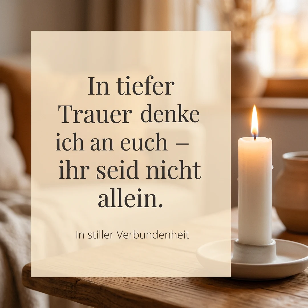 In tiefer Trauer denke ich an euch – ihr seid nicht allein.