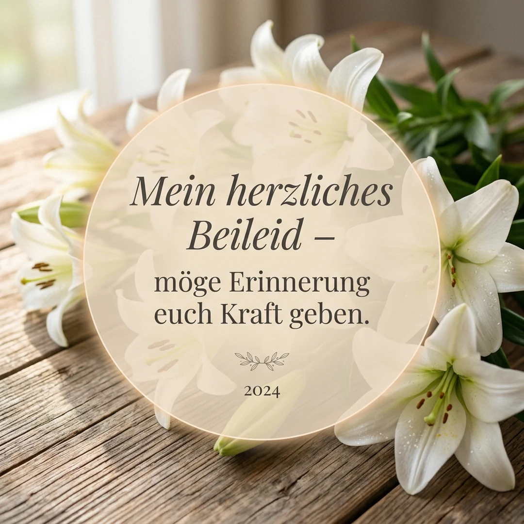 Mein herzliches Beileid – möge Erinnerung euch Kraft geben.