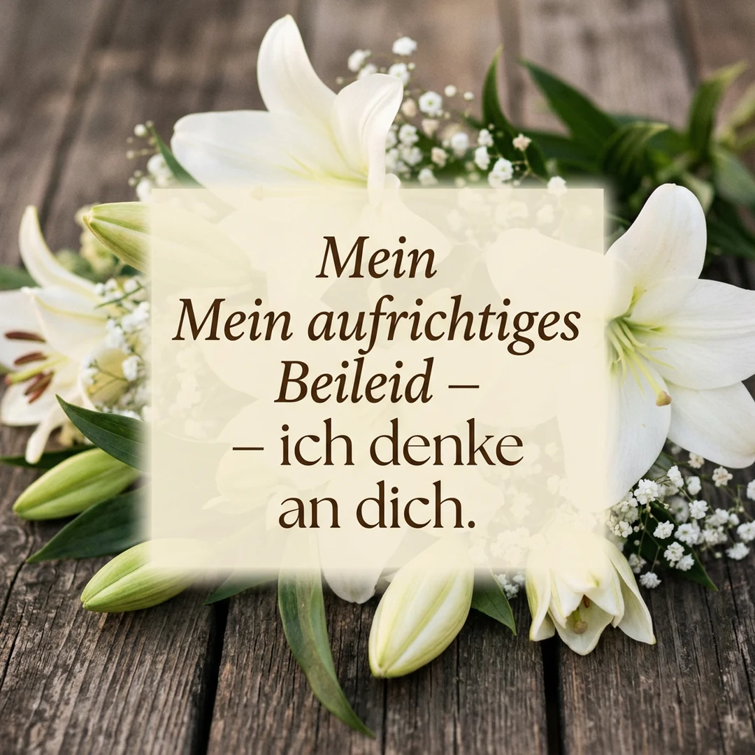 Mein aufrichtiges Beileid – ich denke an dich.