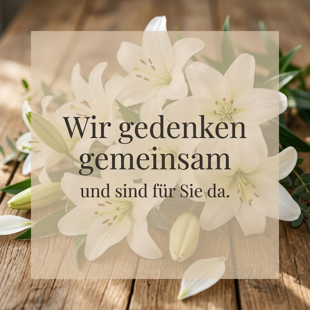 Wir gedenken gemeinsam und sind für Sie da.
