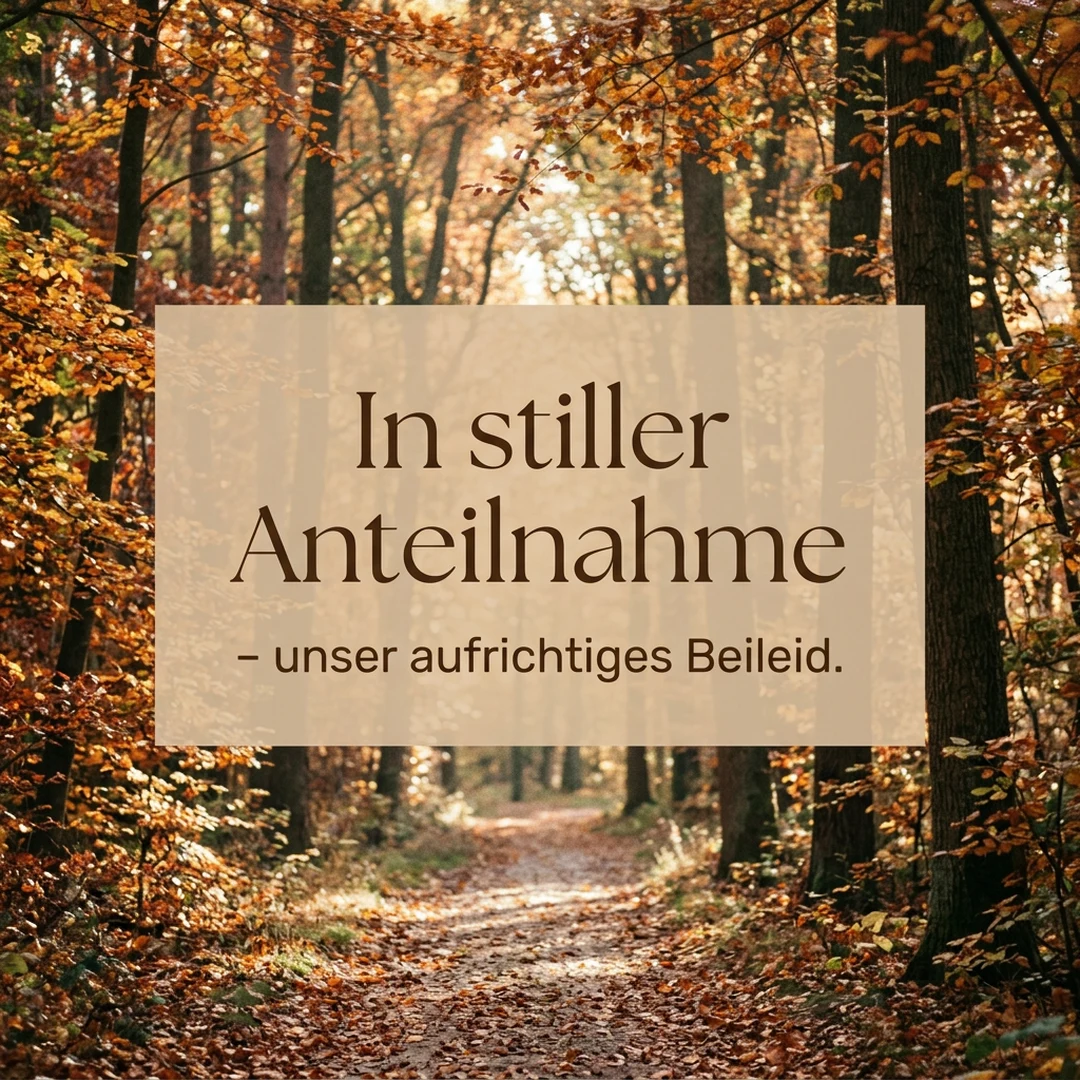 In stiller Anteilnahme – unser aufrichtiges Beileid.