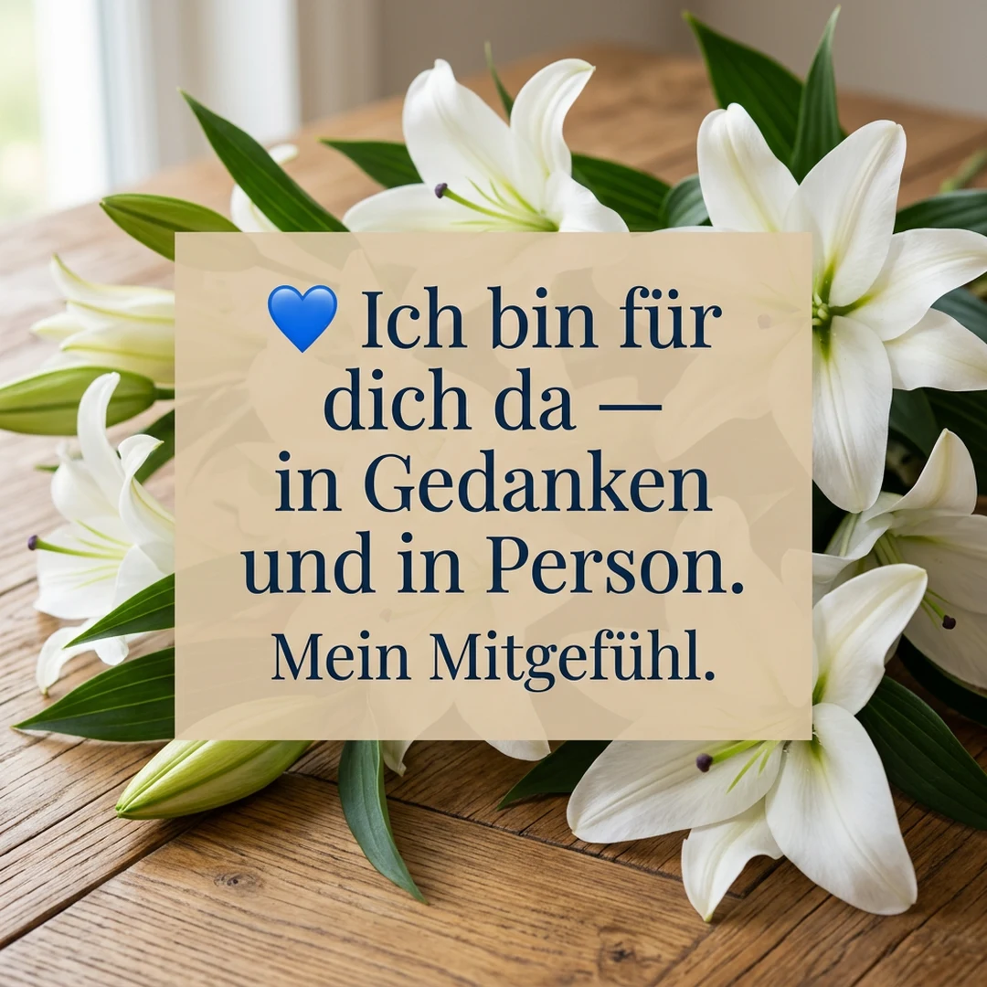 💙 Ich bin für dich da — in Gedanken und in Person. Mein Mitgefühl.