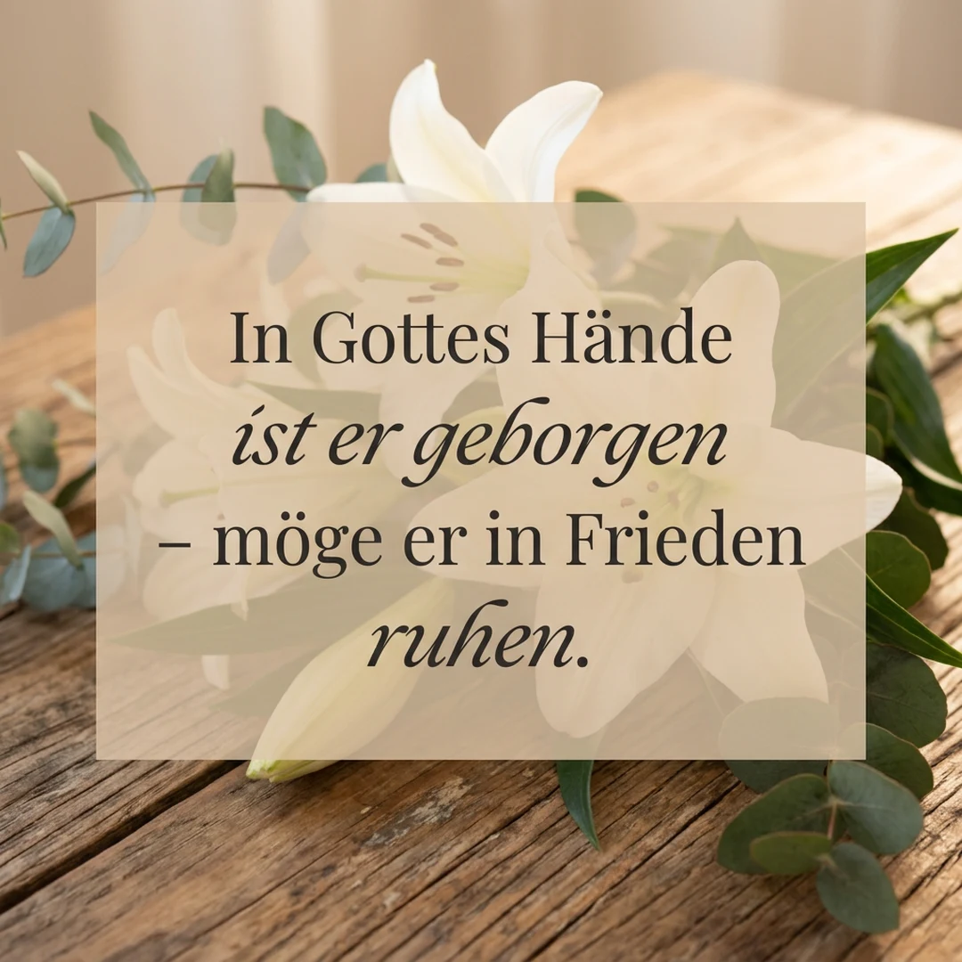 In Gottes Hände ist er geborgen – möge er in Frieden ruhen.
