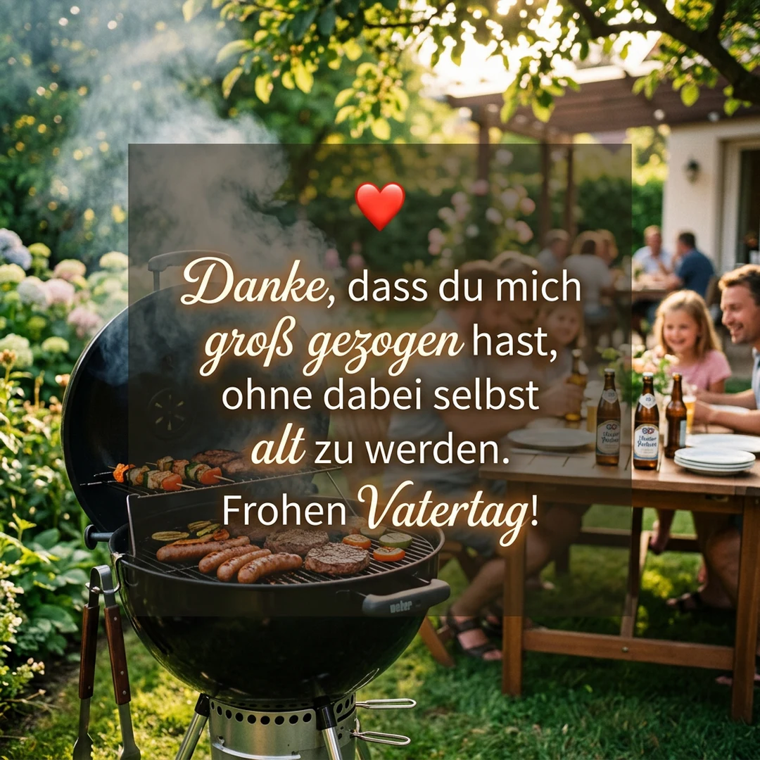❤️ Danke, dass du mich groß gezogen hast, ohne dabei selbst alt zu werden. Frohen Vatertag!