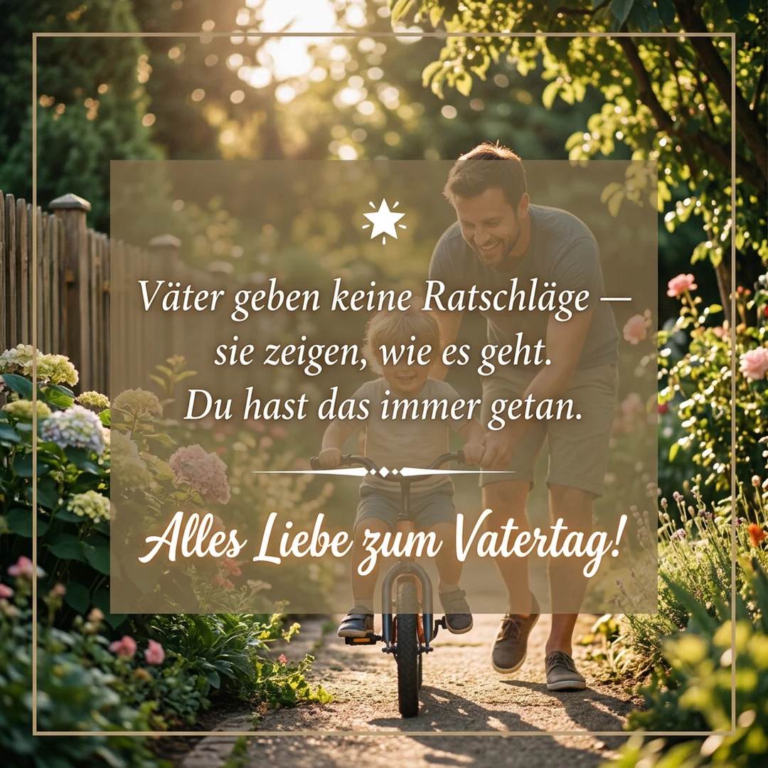 🌟 Väter geben keine Ratschläge — sie zeigen, wie es geht. Du hast das immer getan. Alles Liebe zum Vatertag!
