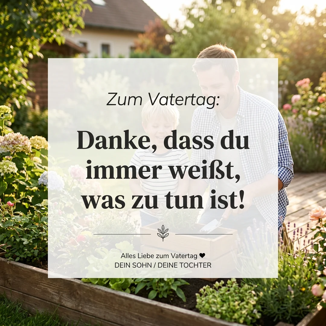 Zum Vatertag: Danke, dass du immer weißt, was zu tun ist!