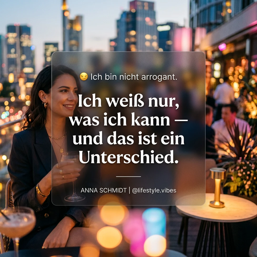 😏 Ich bin nicht arrogant. Ich weiß nur, was ich kann — und das ist ein Unterschied.