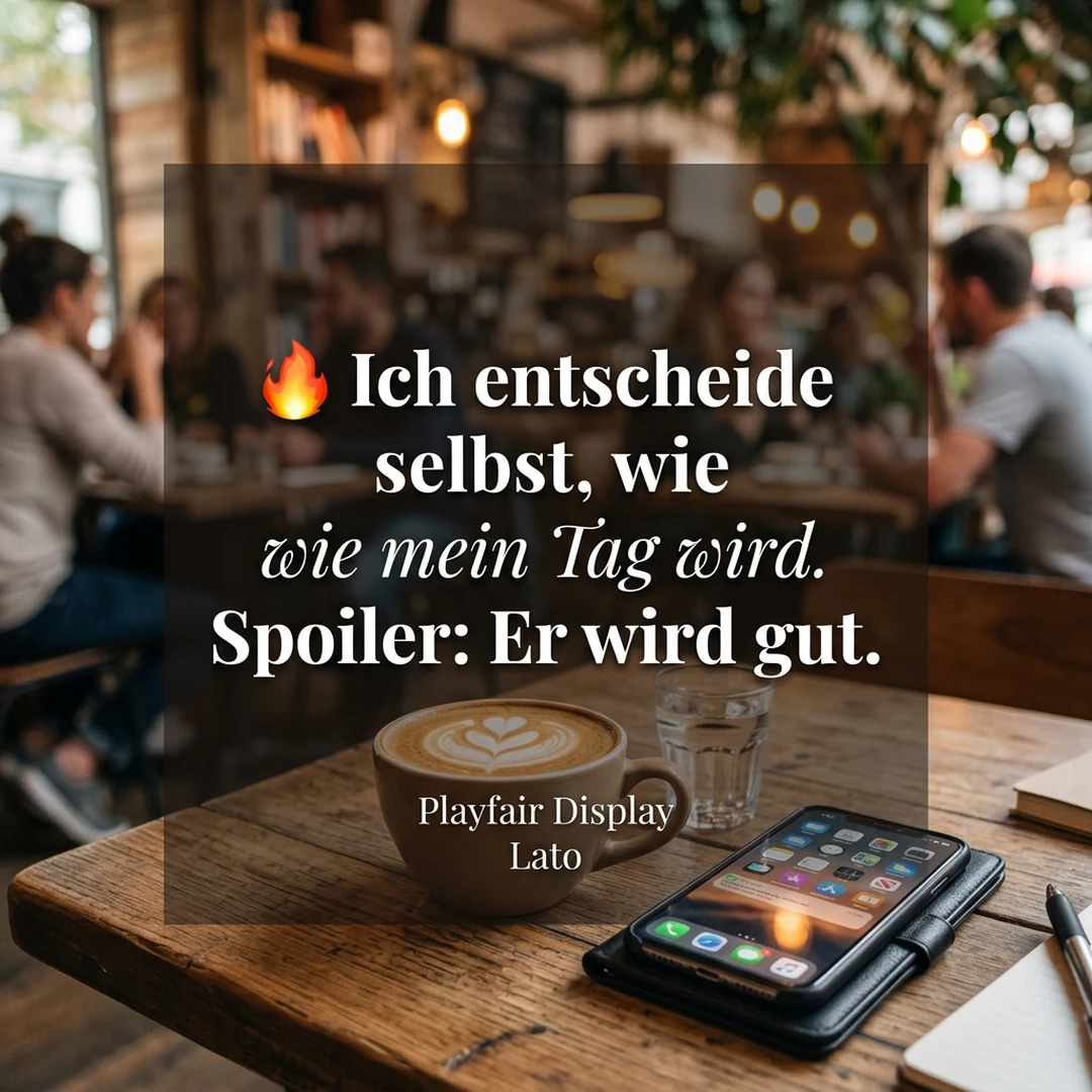 🔥 Ich entscheide selbst, wie mein Tag wird. Spoiler: Er wird gut.