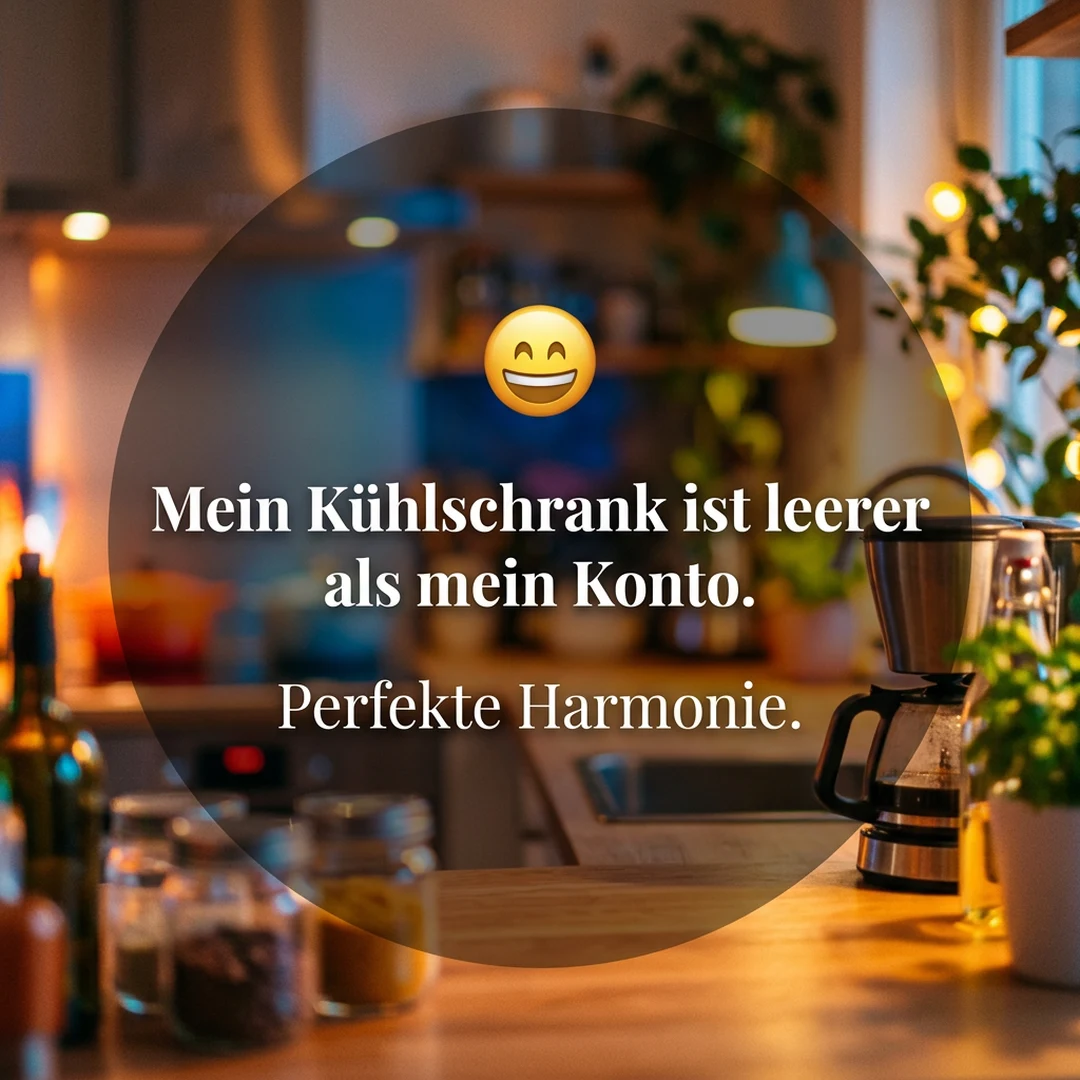 😂 Mein Kühlschrank ist leerer als mein Konto. Perfekte Harmonie.