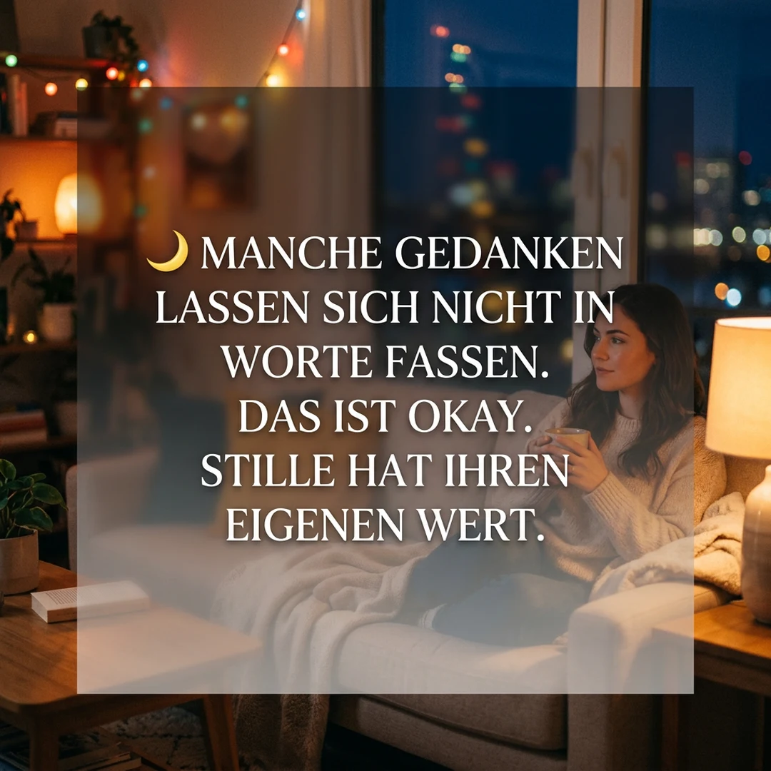 🌙 Manche Gedanken lassen sich nicht in Worte fassen. Das ist okay. Stille hat ihren eigenen Wert.