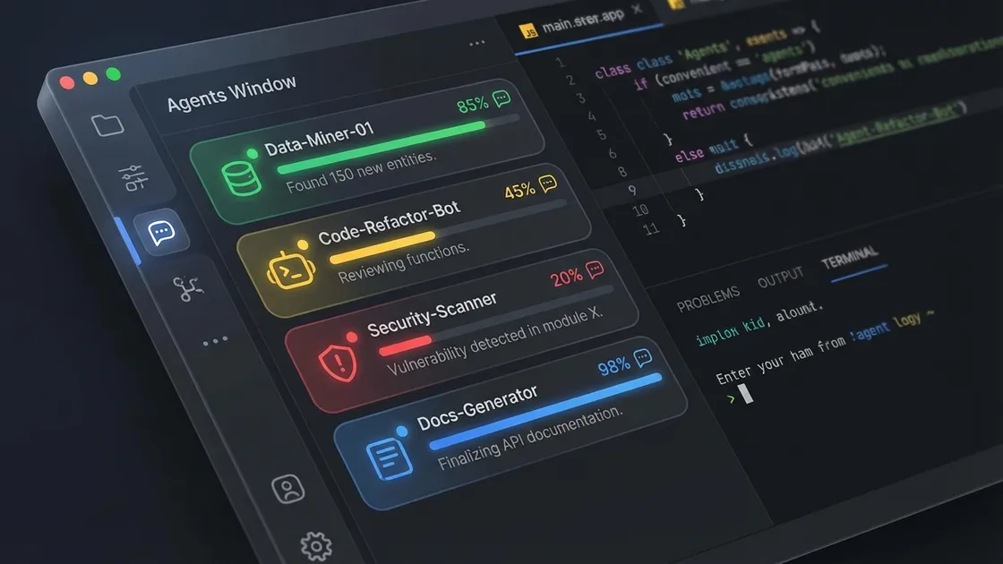 Cursor 3 Agents Window Übersicht