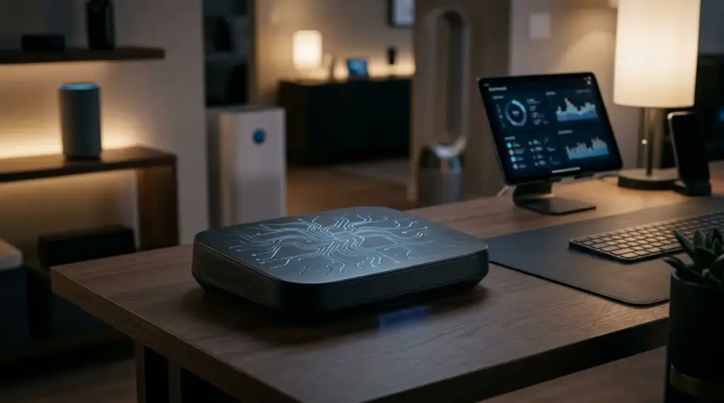 Edge AI Smart Home Router mit lokaler KI-Verarbeitung und DSGVO-konformem Betrieb