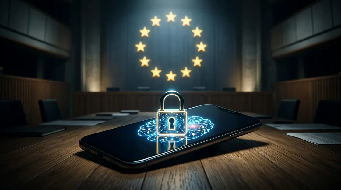 EU-Kartellverfahren gegen Meta und WhatsApp KI: Symbolbild mit EU-Sternen und Smartphone