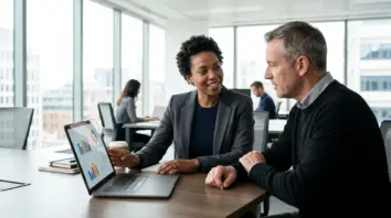 Gehaltsverhandlung vorbereiten mit KI-Tools und Gehaltsdaten auf Laptop