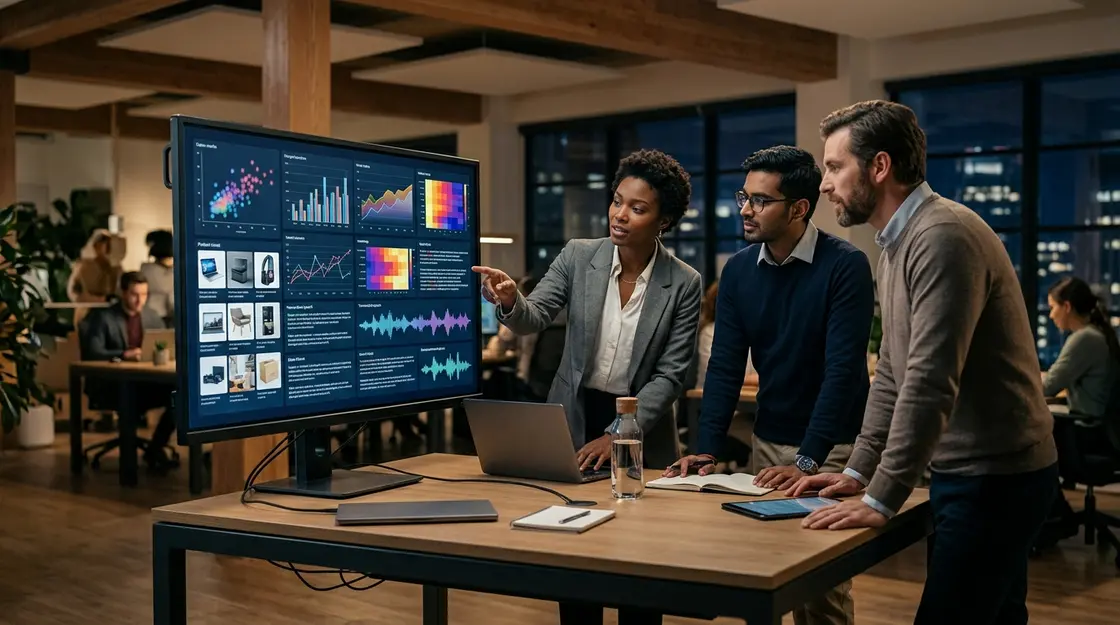 Unternehmens-Team nutzt Gemini-basierte KI-Workflows mit multimodalen Daten im Büro