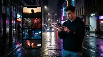 Creator hält Smartphone mit Mikro-Drama Social Series auf TikTok