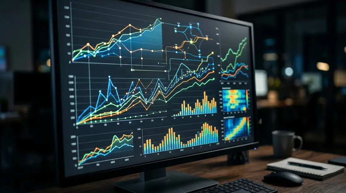SEO Statistiken, Long-Tail-Keywords – SEO Statistiken 2026 auf einem Analyse-Dashboard mit Keyword-Charts