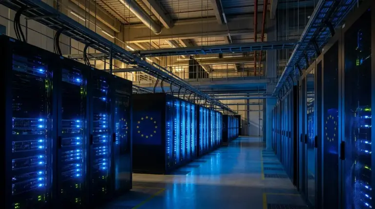 Europäisches Rechenzentrum als Symbol für Sovereign AI und Datensouveränität
