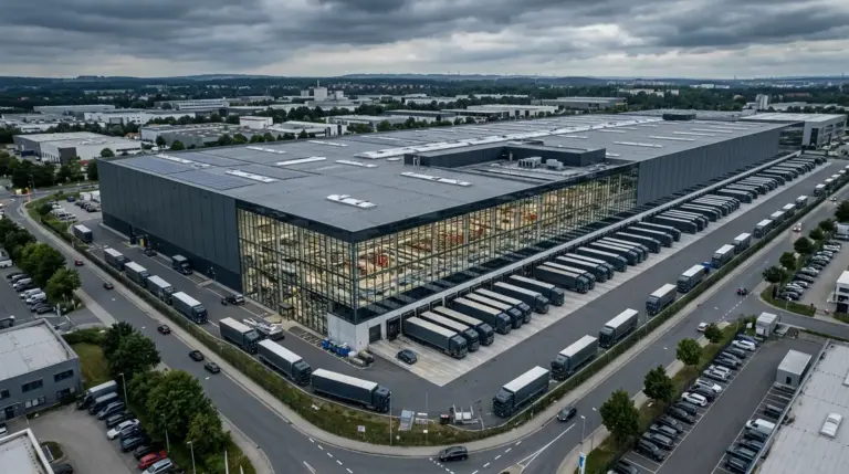 Temu Logistik, EU-Lager – Temu Logistik EU-Lager Hessen – modernes Fulfillment-Zentrum von außen